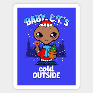 Cute Funny Retro Alien Cute Cartoon Cold Winter Meme Sticker